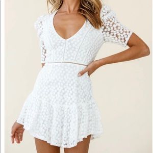 NWT selfie Leslie white lace adelia dress